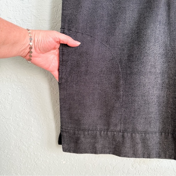 Fossil•Vintage•Gray/Blue Denim•Embellished Mini Shift Dress with Pockets - Picture 5 of 9